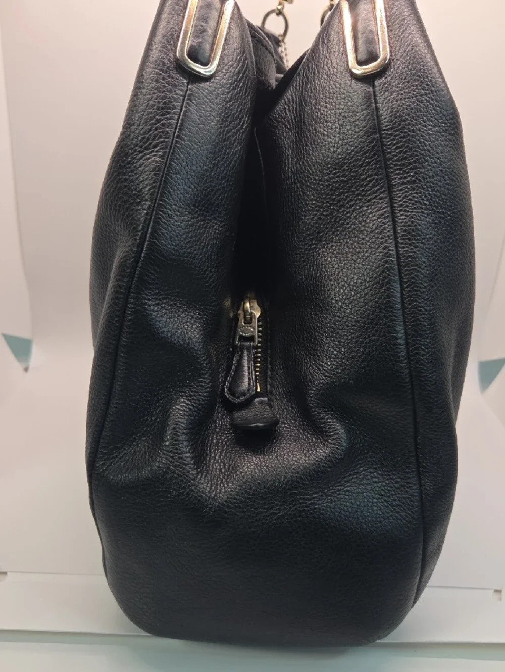 Coach Madison Phoebe Small Black Leather Shoulder Hobo Bag